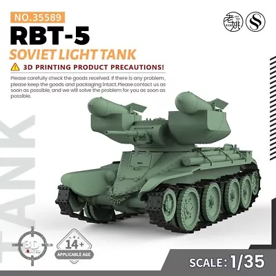 SSMODEL 589 V1.9 1/35 Military Model Kit Soviet RBT-5 Light Tank WWII WAR • $47.99