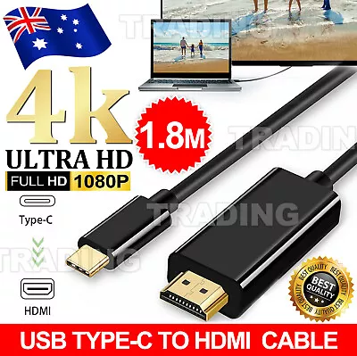 USB C To HDMI Cable USB Type C Male To HDMI Male 4K Cable For Macbook Chromebook • $9.85