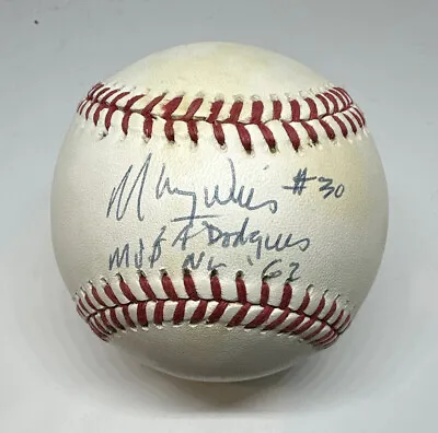Maury Wills  Signed Ball. Inscribed #30 - LA Dodgers MVP NL ‘62’.  Beckett • $29