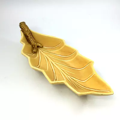 Miramar Of California Pottery Yellow Serving Dish Branch Handle • $23