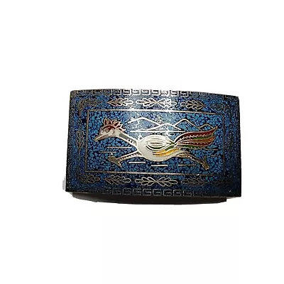 Vintage Taxco Mexico Roadrunner Turquoise Belt Buckle • $39.98