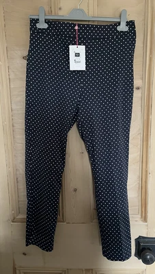£20 • Buy New Savida Cropped Vintage / Rockabilly Trousers Navy White Polkadot 12 With Tag