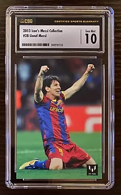 2013 Lionel Messi Icons Card 2011 Champions League Final Goal CSG 10 Barcelona • $85