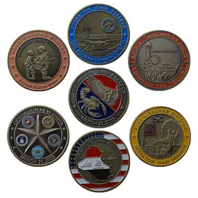 7pc/set Operation Iraqi Freedom Sanit George Pray For US Military Challenge Coin • $14.59