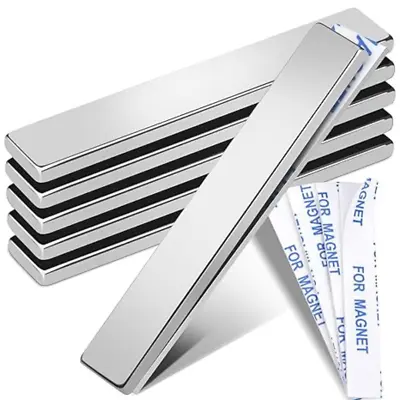 Strong Magnet Strips Heavy Duty - Rare Earth Magnets With Adhesive (6-Pack) • $10.59