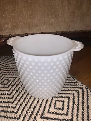 Fenton White Milk Glass Hobnail Ice Bucket / Planter • $50