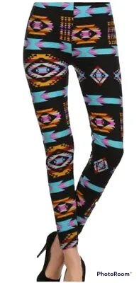 Plus Size Aztec Print Leggings • $9.99