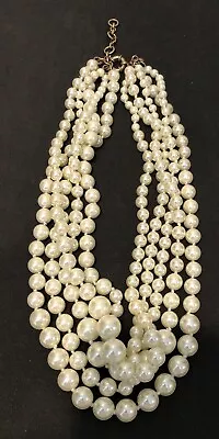 J CREW Multi-Strand Faux Pearl Necklace 5 String • $28