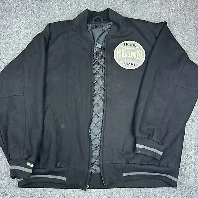 Mitchell & Ness Jacket Men's 54 Black Long Sleeve Wool Embroided Logo Baseball • $14.97