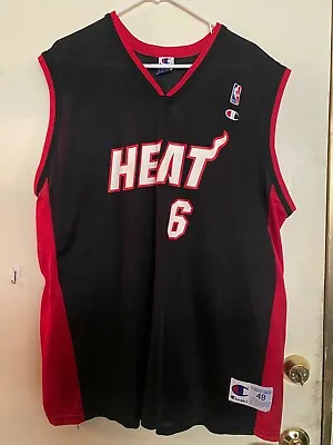 $49.99 • Buy Vintage Miami Heat Champion Jersey Eddie Jones #6 Size 48 Xl Heat Sealed