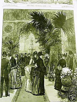 FLOWER SHOW MET OPERA HOUSE NYC 1886 Antqiue Art Print Matted  • $28