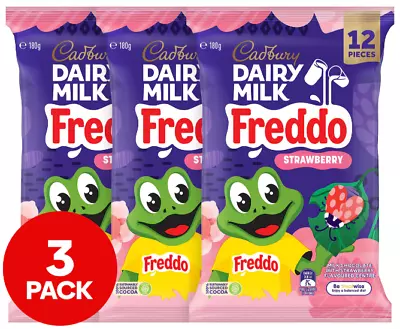 3 X Cadbury Dairy Milk Freddo Sharepack Strawberry 180g • $22.61