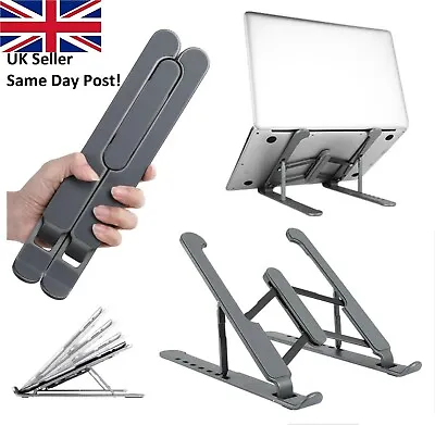 Laptop Stand Portable Adjustable Tablet Holder Desk Riser For Notebook Mac Book • £3.99
