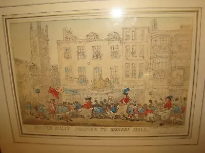 £805.96 • Buy 1784 Master Billy's Procession To Grocers Hall Signed Thomas Rowlandson Etching