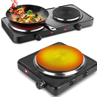 1000/2500W Double Single Portable Electric Hot Plate Table Top Hob Kitchen Stove • £13.99