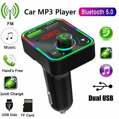 In Car Bluetooth MP3 Radio FM Transmitter Wireless Adapter Car Kit 2 USB Charger • £7.28