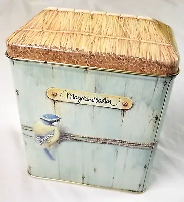 Marjolein Bastin Decorative Tin Bird Birdhouse Bluebird Metal Container Hallmark • $8.70