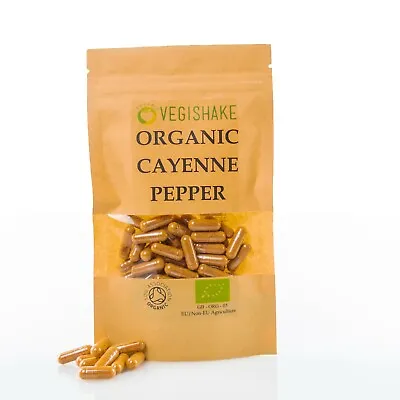 Organic Cayenne Pepper Fat Burner & Fat Loss Capsicum Vegan HPMC Capsules Kosher • £10.49