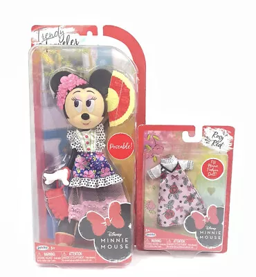 Disney Minnie Mouse Poseable Action Figure Trendy Traveler With Extra Dress NEW • $9.15
