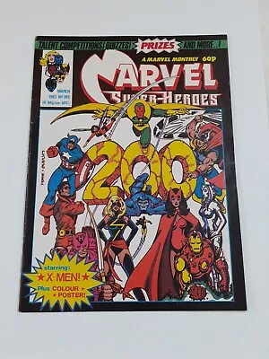 Marvel Super-Heroes 395 Monthly UK X-Men Avengers 200. Poster Intact • £25