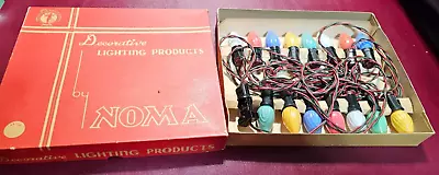 Vintage NOMA LITES CHRISTMAS  15 Lights C-9 Swirl Bulbs Lamp W Box - Santa Claus • $59.95