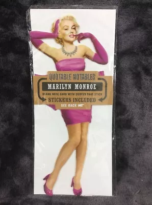 Marilyn Monroe Quotable Notables Blank Die Cut Greeting Card + MM Quote Stickers • $1.99