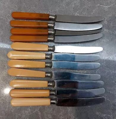 Vintage Sets Of 11 Pcs Art Deco Bakelite Knife Home Decor • $201.12