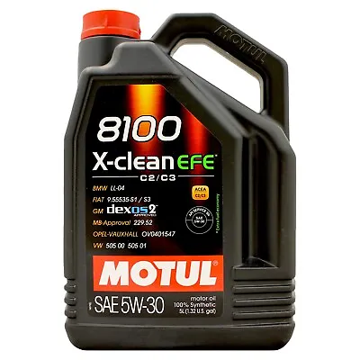 Motul 8100 X-Clean EFE 5w-30 5w30 Fully Synthetic Car Engine Oil - 5 Litres 5L • £39.99