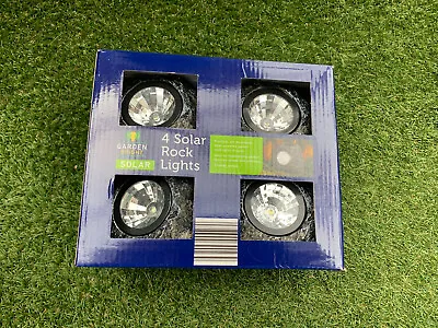 Pack Of 4 Granite Rock Solar Garden Lights Super Bright Outdoor Path Lights • £24.99