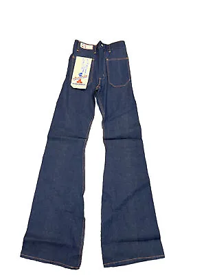 DEADSTOCK NOS Vintage 70s Bell Bottom Jeans 27x 36  Hippie Era Retro  • $75