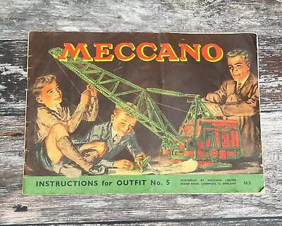 Vtg Meccano Instructions Manual Booklet For Outfit NO 5 1960's - No Set Included • £7.99