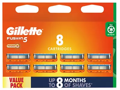 Genuine Gillette Fusion5 Power Value Pack 8 Shaving Blades Cartridges Fusion 5 • $34.95