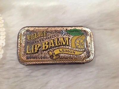 Vintage Village Lip Balm Lemon 1/6 Oz Tin 1978 Mostly Empty • $28