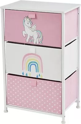 Kids Unicorn Chest Of Drawers Furniture Storage Chest For Kids Nursery Playroom • £43.72