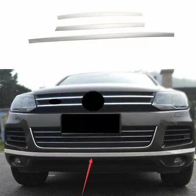 Fit For VW Touareg 2011-2015 Silver Steel Front Bumper Lower Strip Guard Trim • $334.03