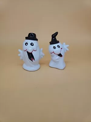 Vintage Ghost Salt And Pepper Shakers Spooky Ceramic • $10.99