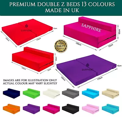 £86.99 • Buy Fold Out Foam Double Guest Z Bed Chair Folding Mattress Sofa Bed Futon Sofabed