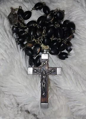 Vintage Religious Catholic Rosary Black Beads France 761 • $22