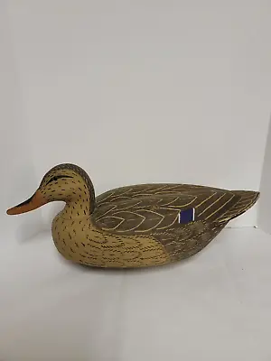 Antique Carved Floating Decoy Mallard Duck  Signed  G.j.f • $299