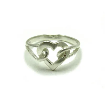 Stylish Plain Sterling Silver Ring Genuine Solid Hallmarked 925 Heart Handmade • £15