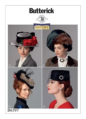 Butterick Vintage Retro Fascinator Millinery Hats 4 Styles Costume Pattern B6397 • $9.99