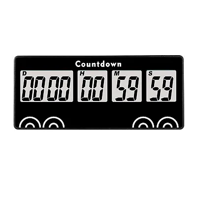 LCD Digital Days Count-Down Kitchen Timer12&24 Hour Magnetic Clock Loud Alarm • $13.95