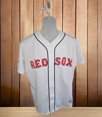 Majestic Boston Red Sox Jersey Vintage MLB Baseball White Pedro Martinez Large L • $35.99