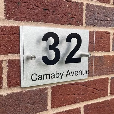 House Number Signs Plaques Personalised Address Street Name Plaque Acrylic Metal • £6.99