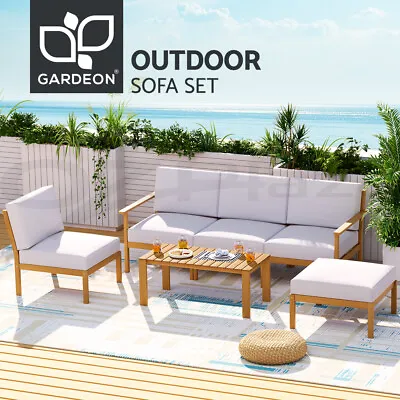 $845.95 • Buy Gardeon 6pcs Outdoor Sofa Set 5-Seater Wooden Lounge Setting Garden Table Chairs