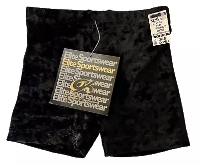 Crushed Velvet Child X-small Gk Workout Dance Cheer Shorts Black Sz Xs Nwt! • £16.18