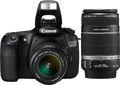 [NEAR MINT] Canon EOS 60D 18.0MP Kit W/ EF-S IS 18-55mm And IS 55-250mm (N764) • £509.14