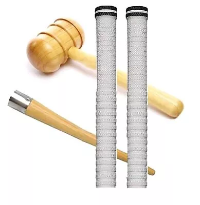 Cricket Bat Knocking Hammer 1-Wooden Cone 2-White Grip Mesh Grip • $32