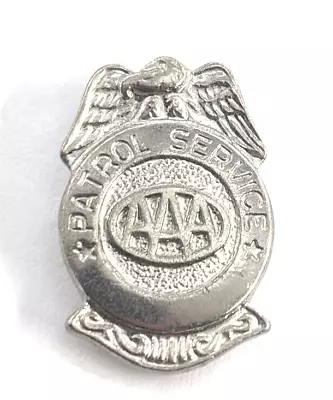 AAA Patrol Service Award Mini Badge School Safety Silver Tone Pin Tie Tack • $11.69