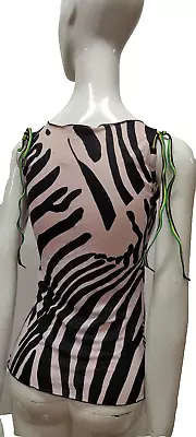 Chloe Paris Top Xs Vintage Y2K MADE IN FRANCE RAVER SPICE GIRLS ERA ZEBRA AS-IS • $80